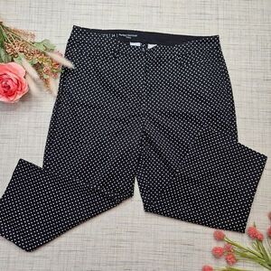 Talbots Perfect Curvy Polka Dot Skimmer Pants Black White Size 14‎